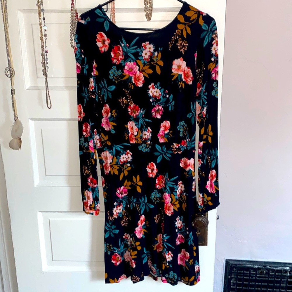Loft long sleeve floral print dress